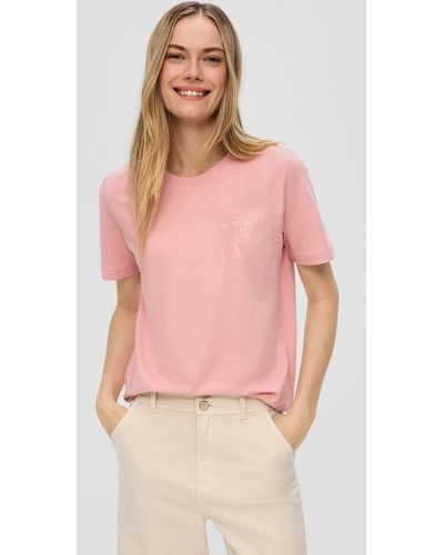 S.oliver T-Shirt mit Print-Detail - Pink