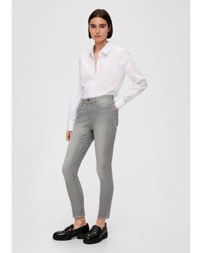 S.oliver Cropped-Jeans Izabell / Slim Fit / High Rise / Slim Leg - Grau