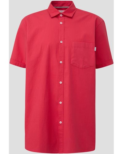 S.oliver Kurzarmhemd mit Button-Down-Kragen - Rot