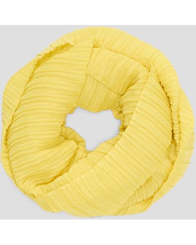 S.oliver Loop-Schal mit Plisseefalten - Gelb