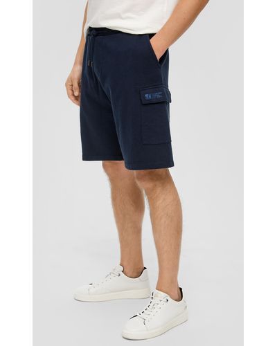 S.oliver Relaxed Fit: Cargo-Bermuda - Blau