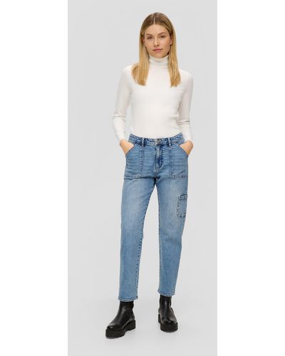 S.oliver Ankle Jeans Slim Boyfriend / Relaxed Fit / Mid Rise / Straight Leg - Blau