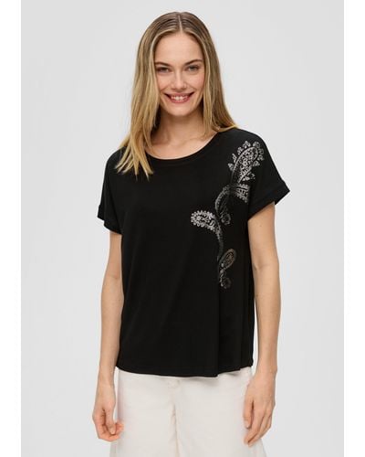S.oliver T-Shirt mit Pailletten - Schwarz
