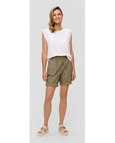 S.oliver Leichte Shorts mit Elastikbund und angedeuteten Taschen - Weiß