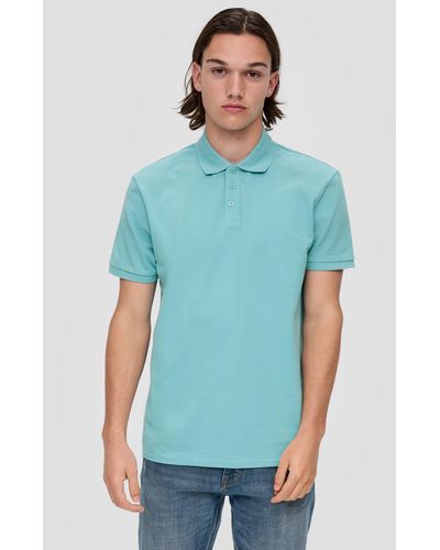 QS Poloshirt aus Baumwolle - Blau