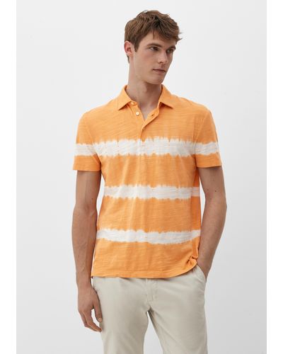 S.oliver Poloshirt im Batik-Look - Orange