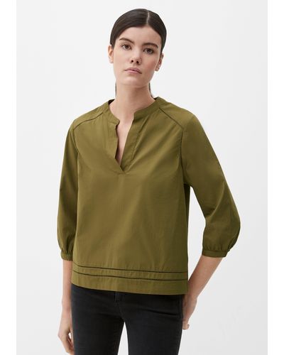 S.oliver Shirt mit Spitzen-Details und 3/4-Arm - Grün