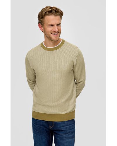 S.oliver Pullover mit Two-Tone-Muster - Natur