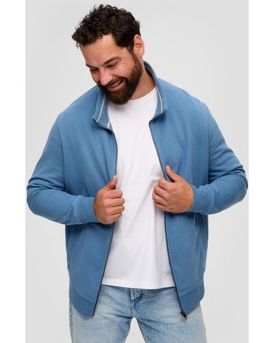 S.oliver Sweatshirt Jacke mit Stehkragen - Blau