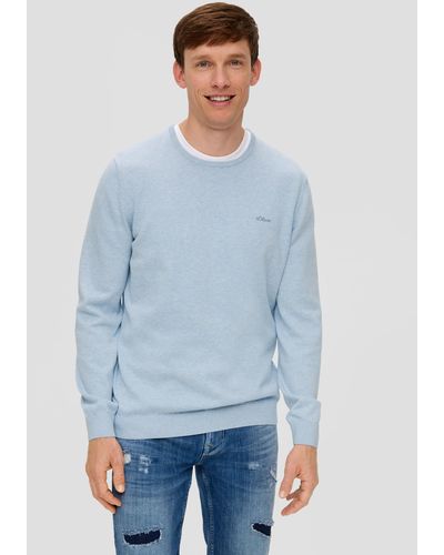 S.oliver Strickpullover mit Logo - Blau