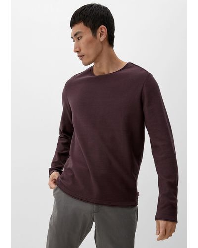 S.oliver Pullover mit Rollsaumblende - Lila