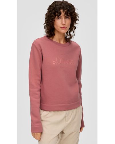 S.oliver Sweatshirt mit Logo-Print - Rot