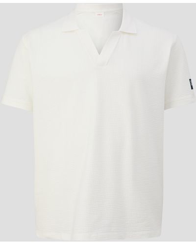 S.oliver Poloshirt aus Baumwollstretch - Weiß