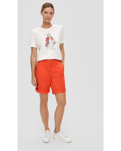 S.oliver Regular: Shorts aus Baumwollstretch - Rot