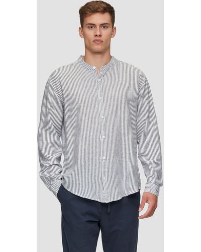 QS Hemd aus Leinenmix - Grau