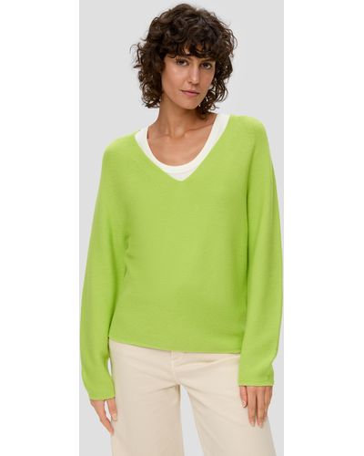 S.oliver Pullover mit V-Ausschnitt - Grün