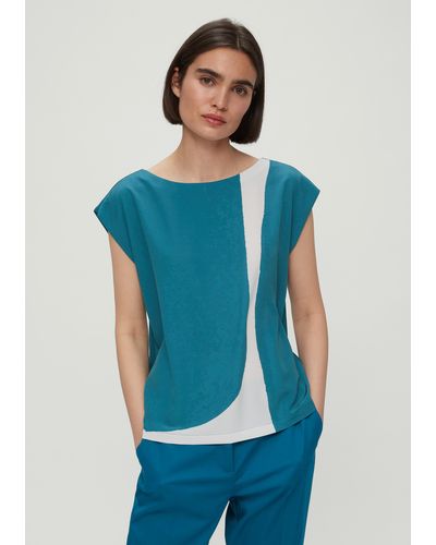 S.oliver Blusenshirt im Fabricmix - Blau