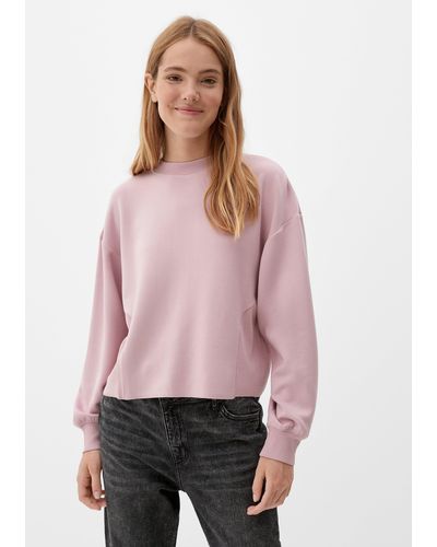 QS Sweatshirt aus Viskosestretch - Pink