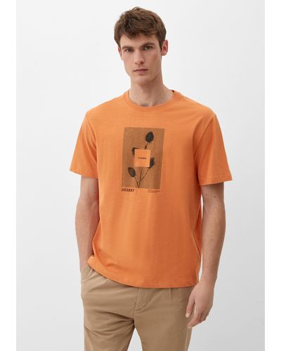 S.oliver T-Shirt mit Frontprint - Orange
