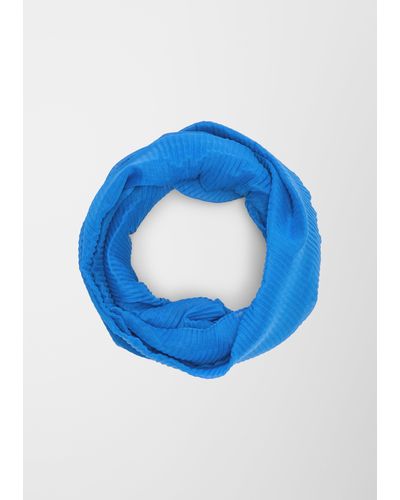 S.oliver Loop-Schal mit Plisseefalten - Blau