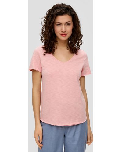 S.oliver T-Shirt mit V-Ausschnitt - Mehrfarbig