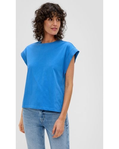 S.oliver T-Shirt mit überschnittener Schulter - Blau