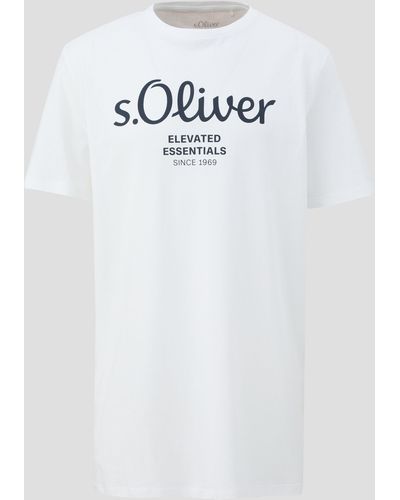 S.oliver T-Shirt aus Baumwolle mit Logo-Print - Weiß