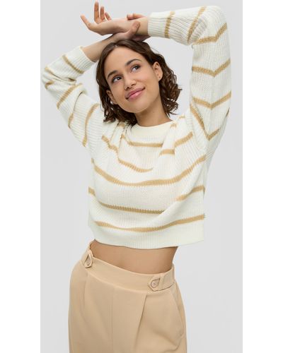 QS Leichter Sommerstrickpullover im Relaxed Fit - Natur