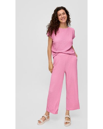 S.oliver Jersey-Culotte mit elastischem Bund und Semi-wide-Leg - Pink