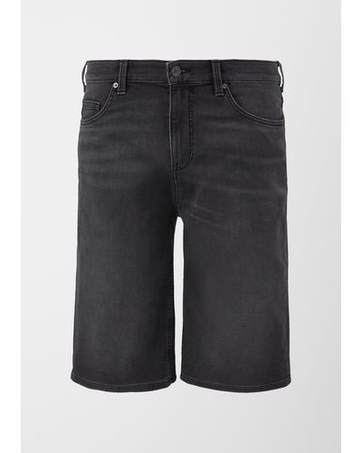 S.oliver Jeans-Shorts Casby / Relaxed Fit / Mid Rise / Straight Leg - Schwarz