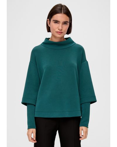 S.oliver Sweatshirt in Scuba-Qualität - Grün