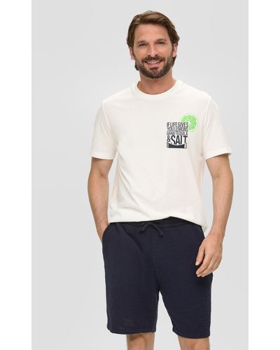 S.oliver Shorts aus Baumwoll-Stretch mit Paspeltaschen - Weiß