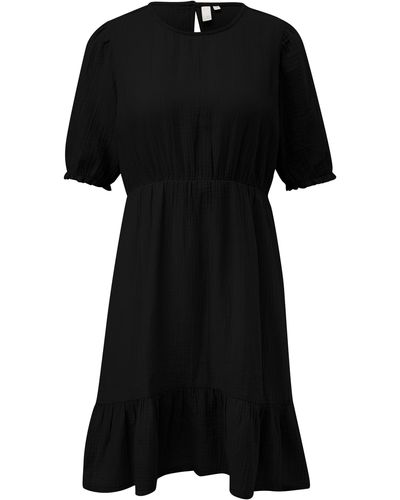 QS Kleid aus Musselin - Schwarz