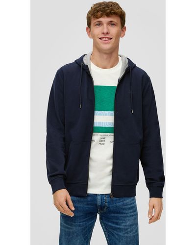 S.oliver Sweatshirt Jacke mit Kapuze - Blau
