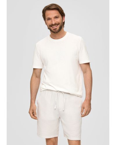 S.oliver Shorts aus Baumwoll-Stretch mit Paspeltaschen - Weiß