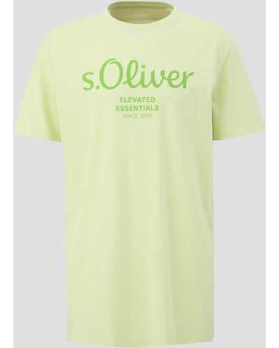 S.oliver T-Shirt aus Baumwolle mit Logo-Print - Gelb