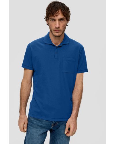 S.oliver Poloshirt mit Brusttasche - Blau