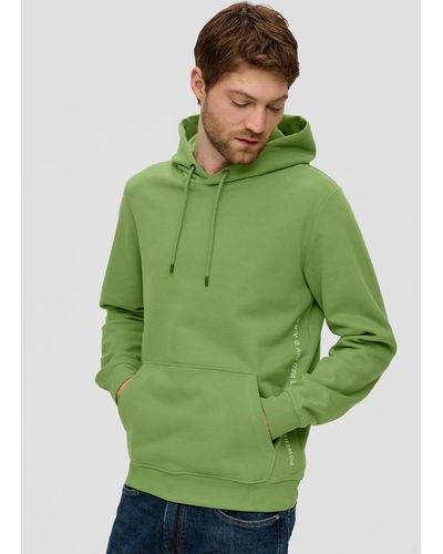 S.oliver Kapuzensweater mit Labelprint - Grün