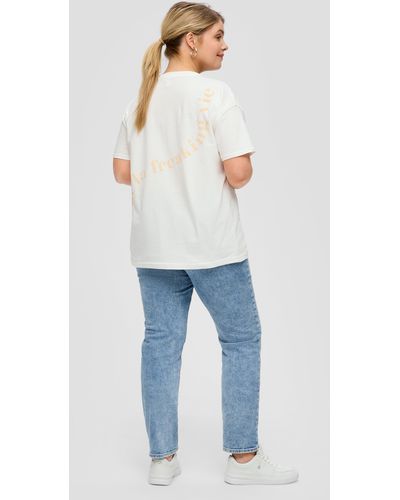 QS Oversize-Shirt mit Rückenprint - Blau