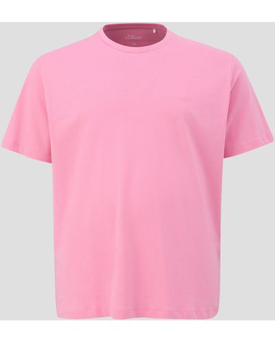 S.oliver T-Shirt mit kleinem Logo-Print - Pink