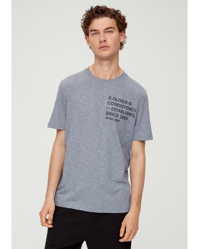 S.oliver T-Shirt mit Frontprint - Grau