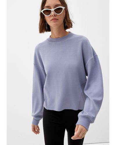 QS Sweatshirt aus Viskosestretch - Blau