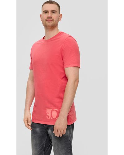 S.oliver T-Shirt mit Logo-Patch - Pink