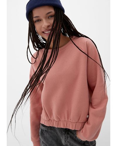 QS Sweatshirt mit Raglanärmeln - Pink