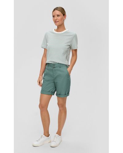 S.oliver Regular: Shorts aus Baumwollstretch - Grün