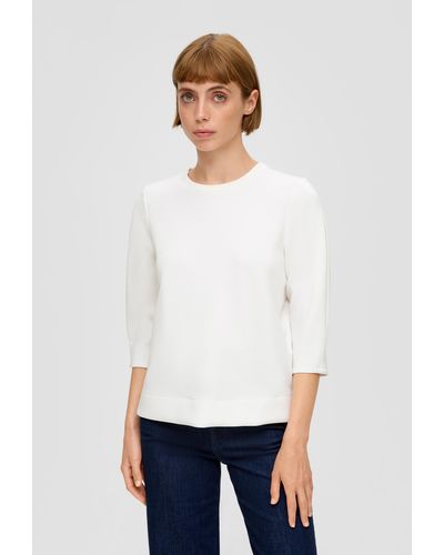 S.oliver Scuba-Sweatshirt mit Falte - Weiß