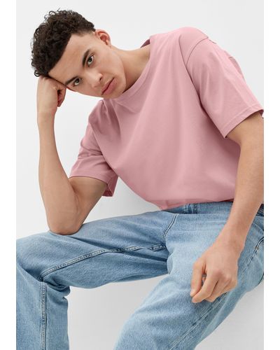 QS T-Shirt mit Rückenprint - Pink