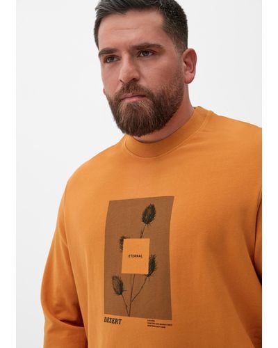 S.oliver Sweatshirt mit Frontprint - Orange