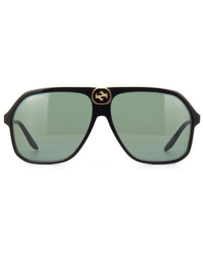 Gucci GG0734S 004 Navigator Sunglasses - Green