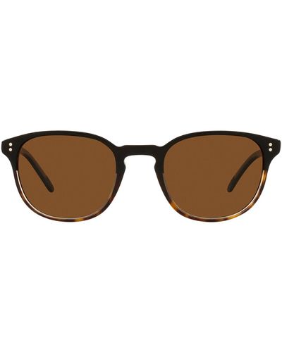 Oliver Peoples Fairmont 0ov5219s 172257 Round Polarized Sunglasses - Brown